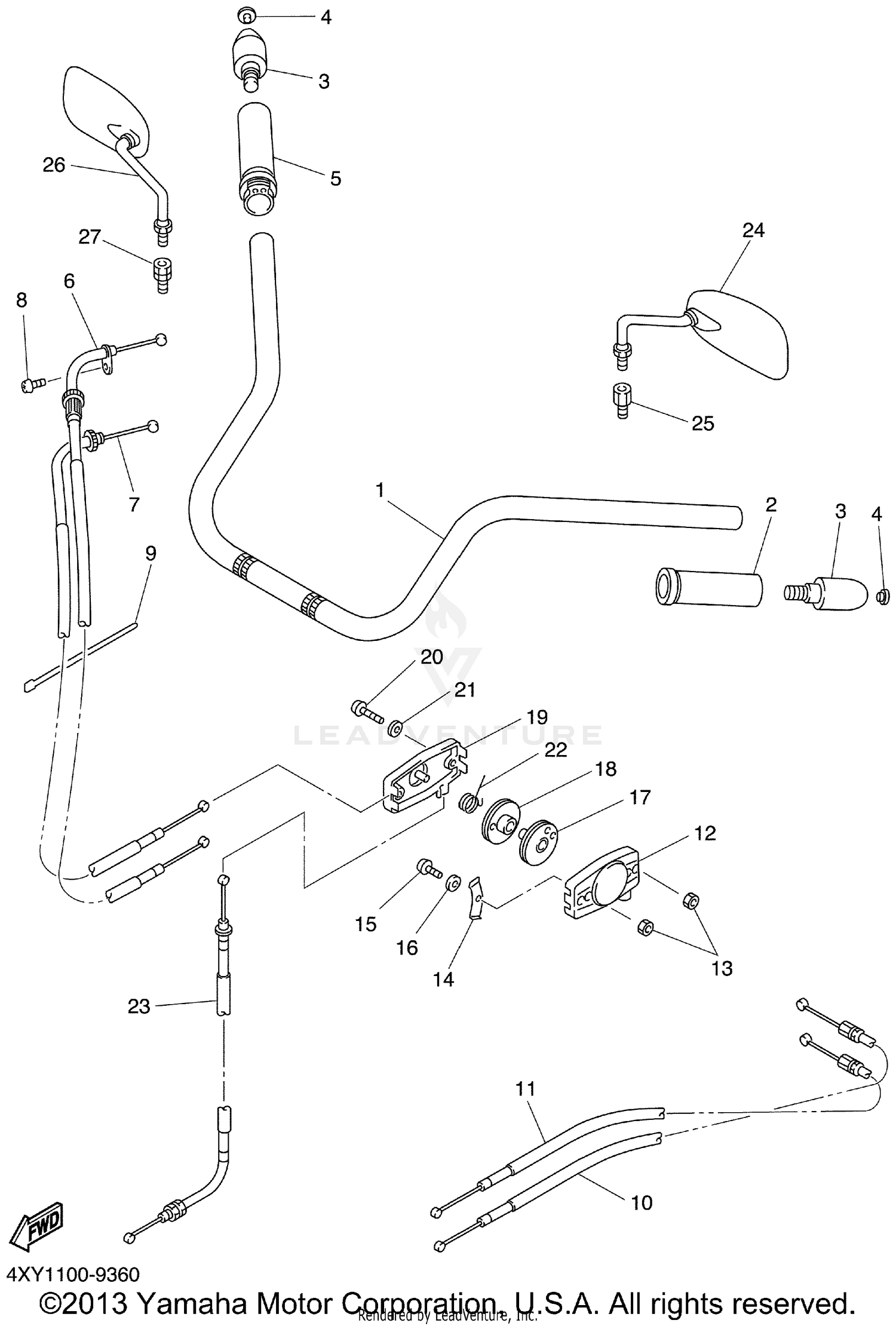STEERING HANDLE CABLE