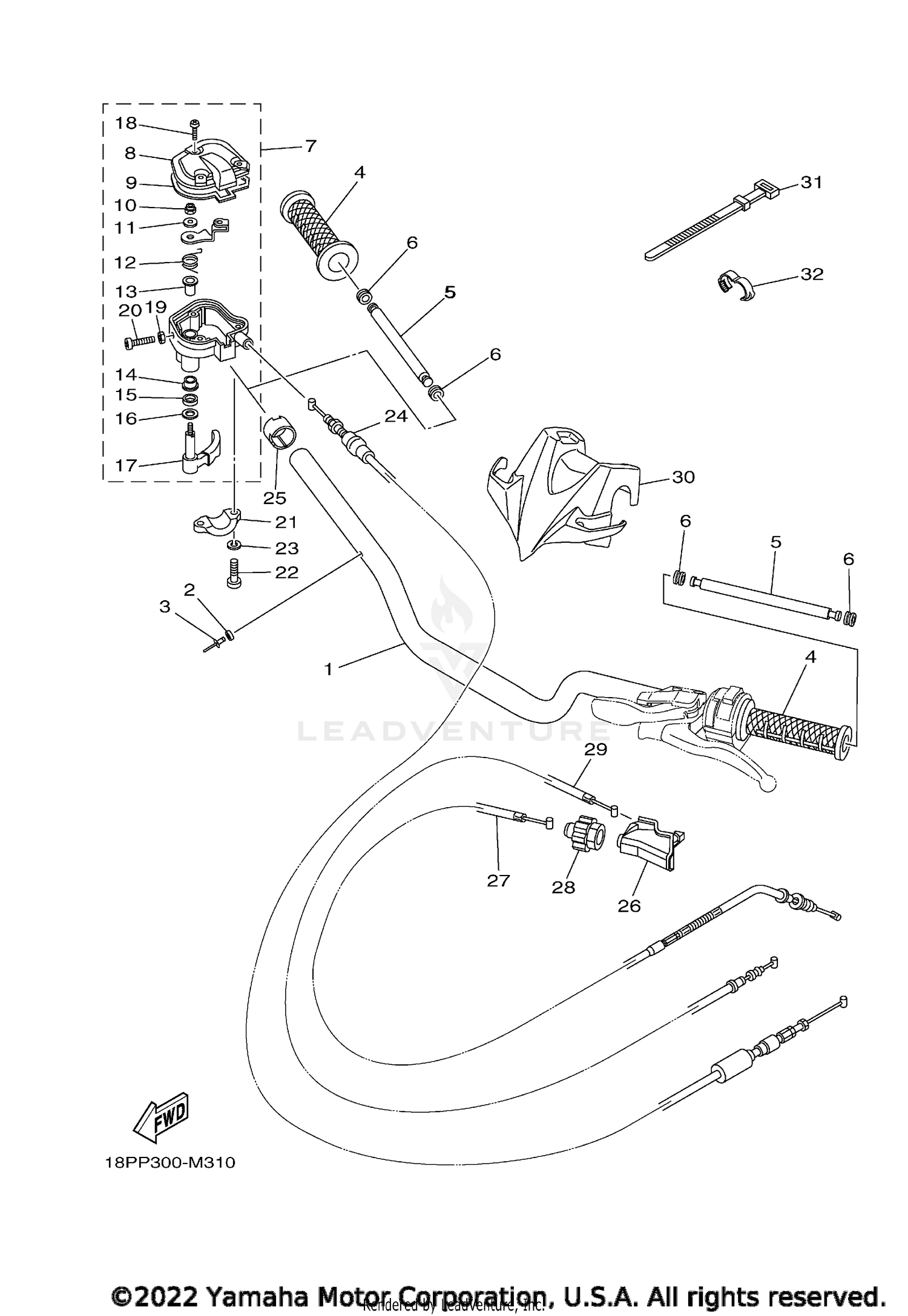STEERING HANDLE CABLE