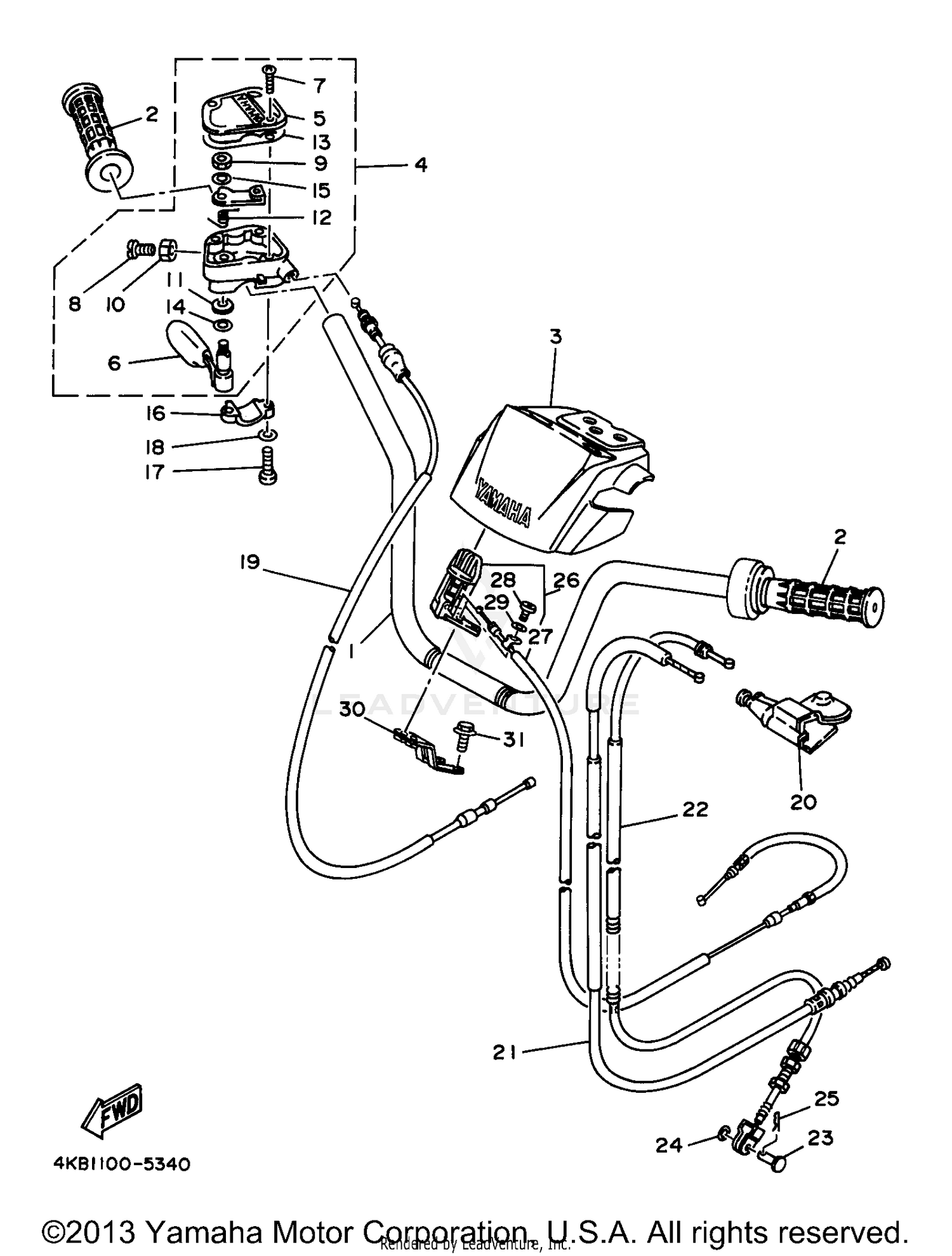 STEERING HANDLE - CABLE