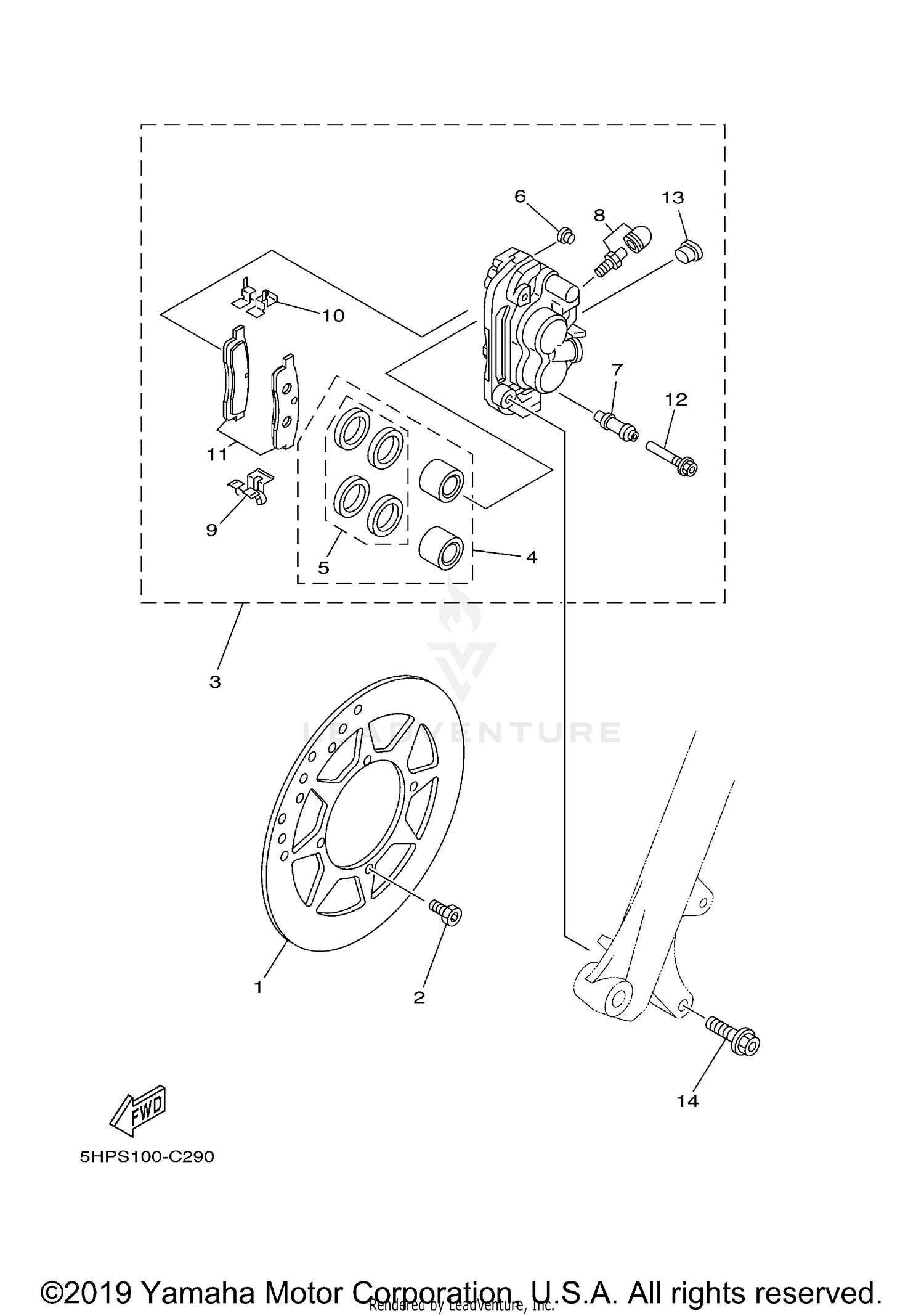FRONT BRAKE CALIPER LEX 19C3