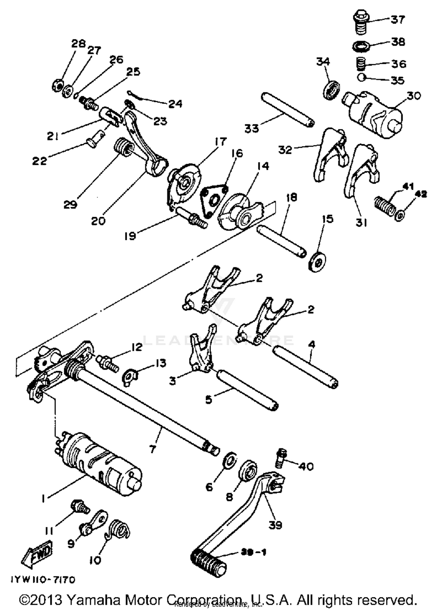 SHIFT CAM-FORK (-1YW-013217 SEE NOTE)