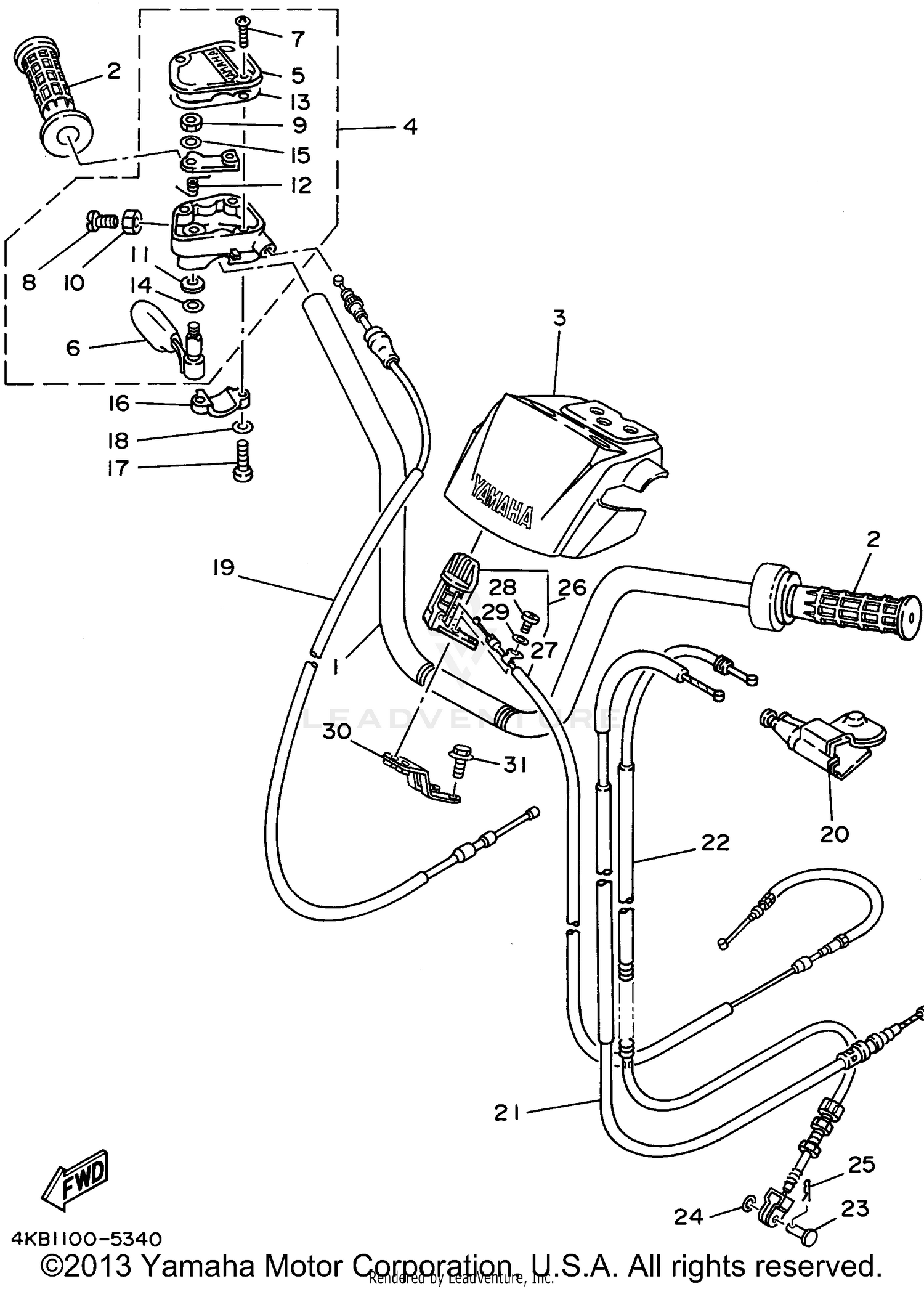 STEERING HANDLE CABLE