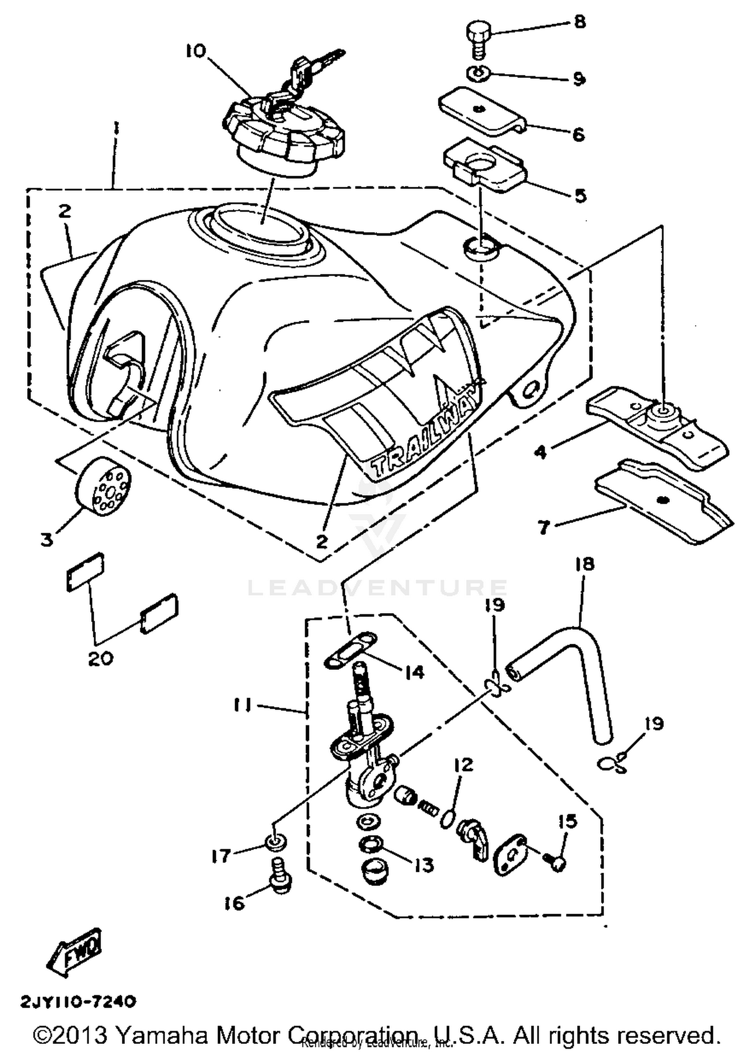 FUEL TANK NON CALIFORNIA MODEL